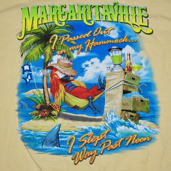Margaritaville Yellow Unisex Tee "I Passed Out In My Hammock Key West" - Medium - Picture 2 of 7